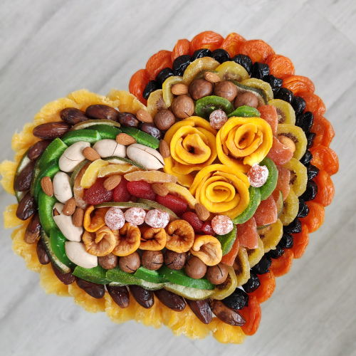 Сердце букет на каркасе